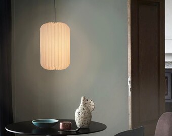 Drum Lantern Paper pendant lampshade, modern, Origami, pleat, geometric lighting, bedroom light, oval, japandi, Scandinavian, minimalistic