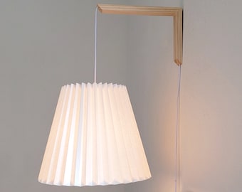 Empire Origami Lamp | Japandi Hanging Lampshade | Lantern long Wall Light | Bedside Reading lamp| Scandinavian Lighting | pine oak Sconce