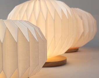 SPHERE - modern origami table lamp, dimmable , white,  JAPANDI, side table lamp, kid night light, Scandinavian, bedside lamp, kid desk lamp,