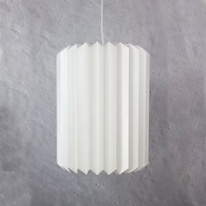 PILLAR L - pendant light , modern, Origami Paper Lampshade, Eco-friendly, kid bedroom pendant, white, japandi, scandinavian pendant