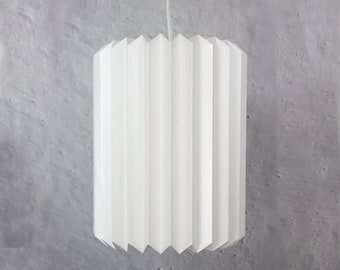 PILLAR L - pendant light , modern, Origami Paper Lampshade, Eco-friendly, kid bedroom pendant, white, japandi, scandinavian pendant