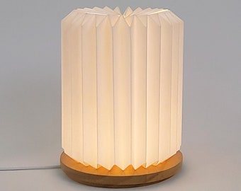 PILLAR M - Modern origami table lamp, side table with dimmable LED, decorative lamp for shelf ,  night light - Scandinavian decor style.
