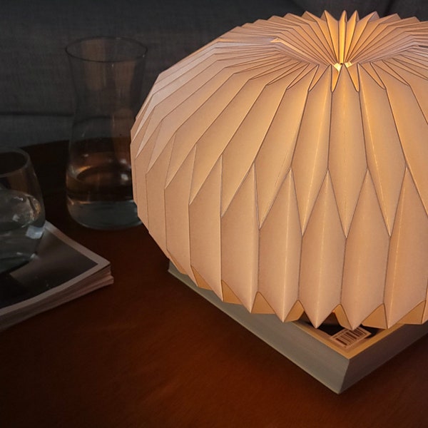 SPHERE L - Dimmable, modern origami table lamp, white, JAPANDI, side table lamp, kid night light, Scandinavian, bedside lamp, kid desk lamp,