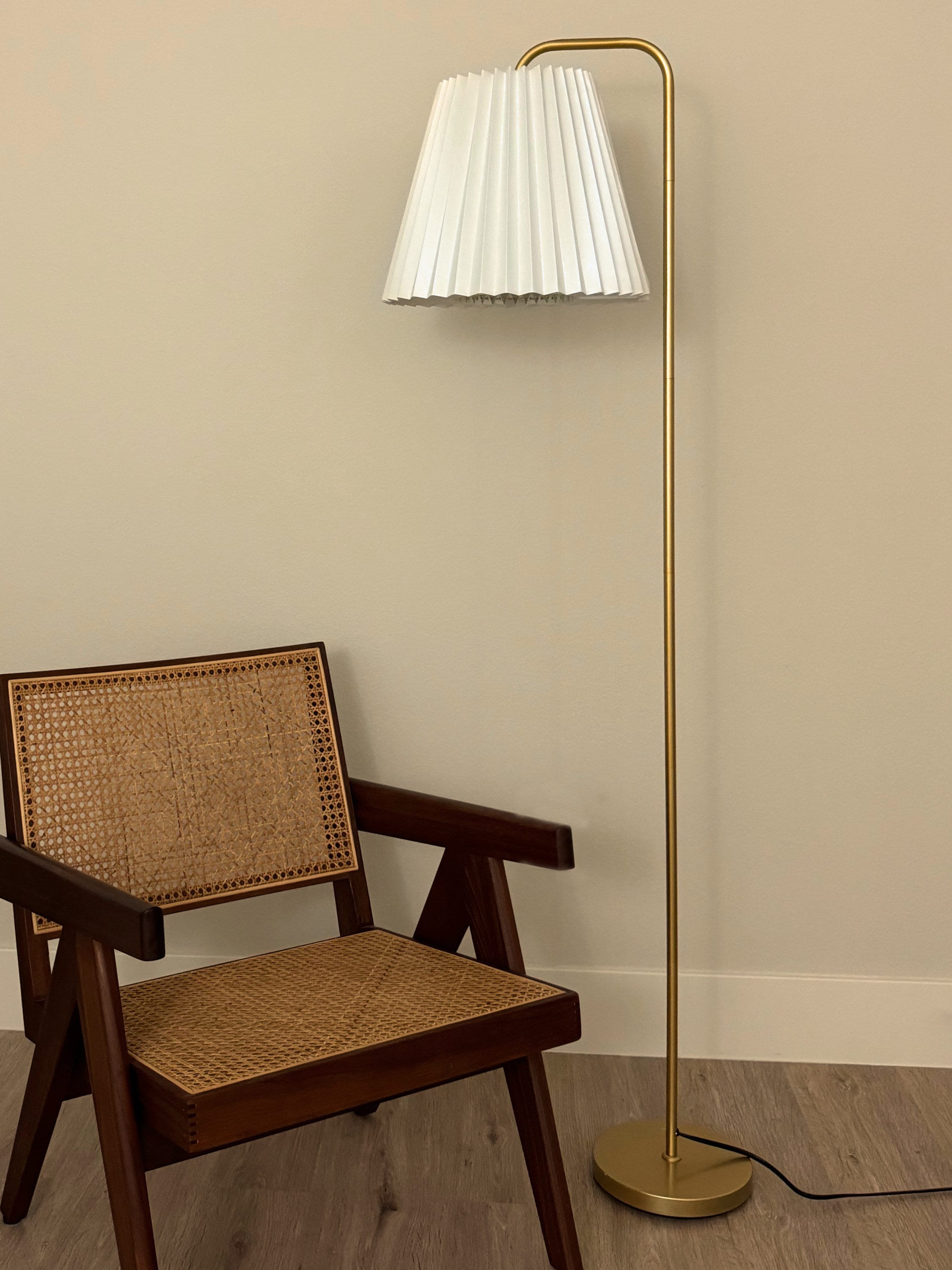 Brass Floor Lamp | Empire Pleated Shade Lamp | Bedside Lighting ...