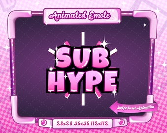 ANIMATED + STATIC EMOTE | Sub Hype, Animated Sub Hype Emote, Sub Hype Emote Version 3, Sub Hype Emote for Discord and Twitch Streamers