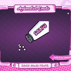 ANIMIERTE + STATISCHE EMOTE | Salty, animiertes Salty Emote, Salty Sparkle Emote Version 1, Salty Emote für Discord und Twitch Streamer
