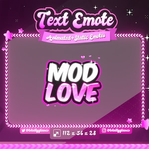ANIMATED + STATIC EMOTE | Mod Love, Animated Mod Love Emote, Mod Love V8 Sparkle Emote, Mod Love Emote for Discord and Twitch Streamers