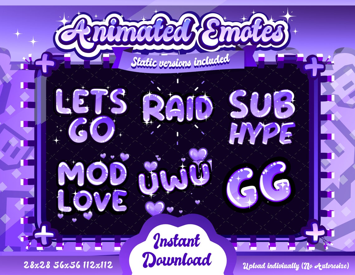 Text Emote Pack V2 Animated Static Animated Uwu Emote - Etsy