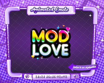 ANIMATED + STATIC EMOTE | Mod Love, Animated Mod Love Emote, Mod Love V9 Sparkle Emote, Mod Love Emote for Discord and Twitch Streamers