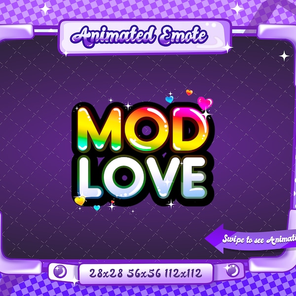 ANIMATED + STATIC EMOTE | Mod Love, Animated Mod Love Emote, Mod Love V9 Sparkle Emote, Mod Love Emote for Discord and Twitch Streamers