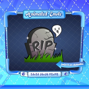 GEANIMEERD + STATISCHE EMOTE | Rip, geanimeerde rip-emote, rip Sparkle-emote versie 2, rip-emote voor Discord- en Twitch-streamers