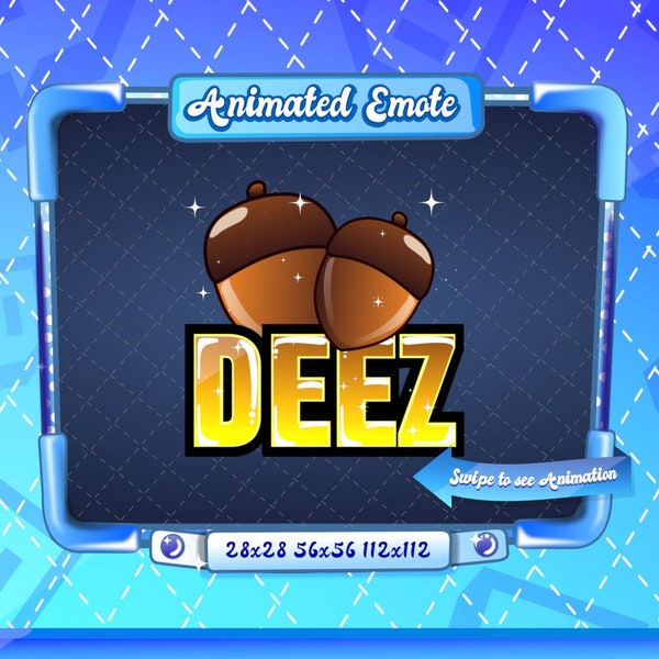 ANIMATED + STATIC EMOTE | Deez nuts, Animated Deez Nuts Emote, Deez Nuts Sparkle Emote, deez nuts, deez nuts Emote for Twitch Streamers