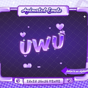 ANIMATED + STATIC EMOTE | uwu, Animated uwu Emote, uwu Sparkle Emote v2, Text Emote, uwu Emote for Discord and Twitch Streamers