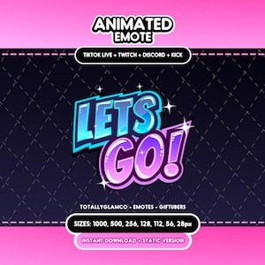 Animowana i statyczna emotka Lets Go | Twitch, Discord, TikTok | Pobieranie cyfrowe