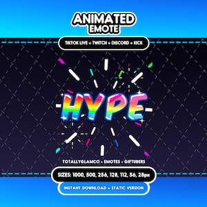 Animiertes + Statisches Regenbogen Hype Emote für Twitch, Discord, TikTok | Sofort Download