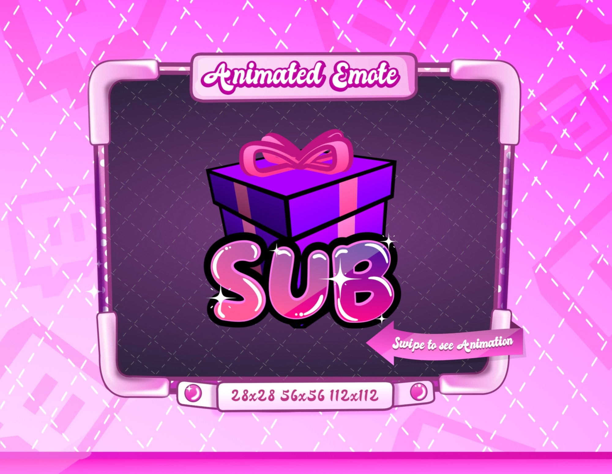 ÉMOTE ANIMÉE STATIQUE Sub, Sub Emote animée, Sub Sparkle Emote, Sub