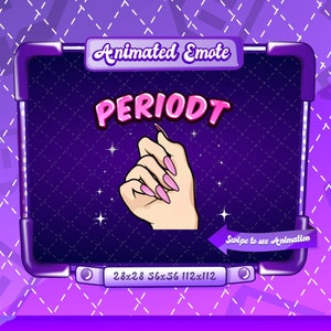 GEANIMEERDE + STATISCHE EMOTE | Periodt, geanimeerde Periode Emote, Periode Emote, periodt, geanimeerde emote, periodt Emote voor Twitch Streamers