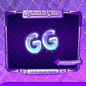 GEANIMEERD + STATISCHE EMOTE | gg, geanimeerde goede game-emote, goede game-emote V07, goede game-emote, tekst-emote, emote voor Twitch-streamers
