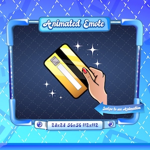 EMOTE ANIMADO + ESTÁTICO | Cartão de crédito, cartão de crédito animado Emote, cartão de crédito Sparkle Emote, ouro Cartão de crédito Emote para Twitch Streamers
