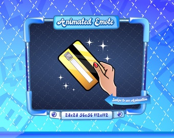 Animated Credit Card Emote | Sparkle Gold Design for Twitch | Static & Animated