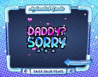 ANIMATED + STATIC EMOTE | Daddy sorry, Daddy Sorry emote, Animated Daddy Sorry Emote, Daddy sorry V1, Daddy Sorry Emote for Twitch Streamers