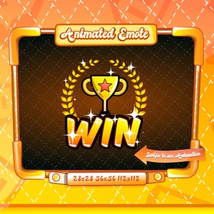 ANIMOWANA + STATYCZNA EMOCJA | wygraj, Animowana wygraj Emotka, wygraj Emotka Sparkle, wygraj Emotka dla streamerów Discord i Twitch