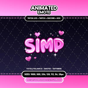Animated + Static Simp Emote | Twitch, Discord, TikTok | Digital Download