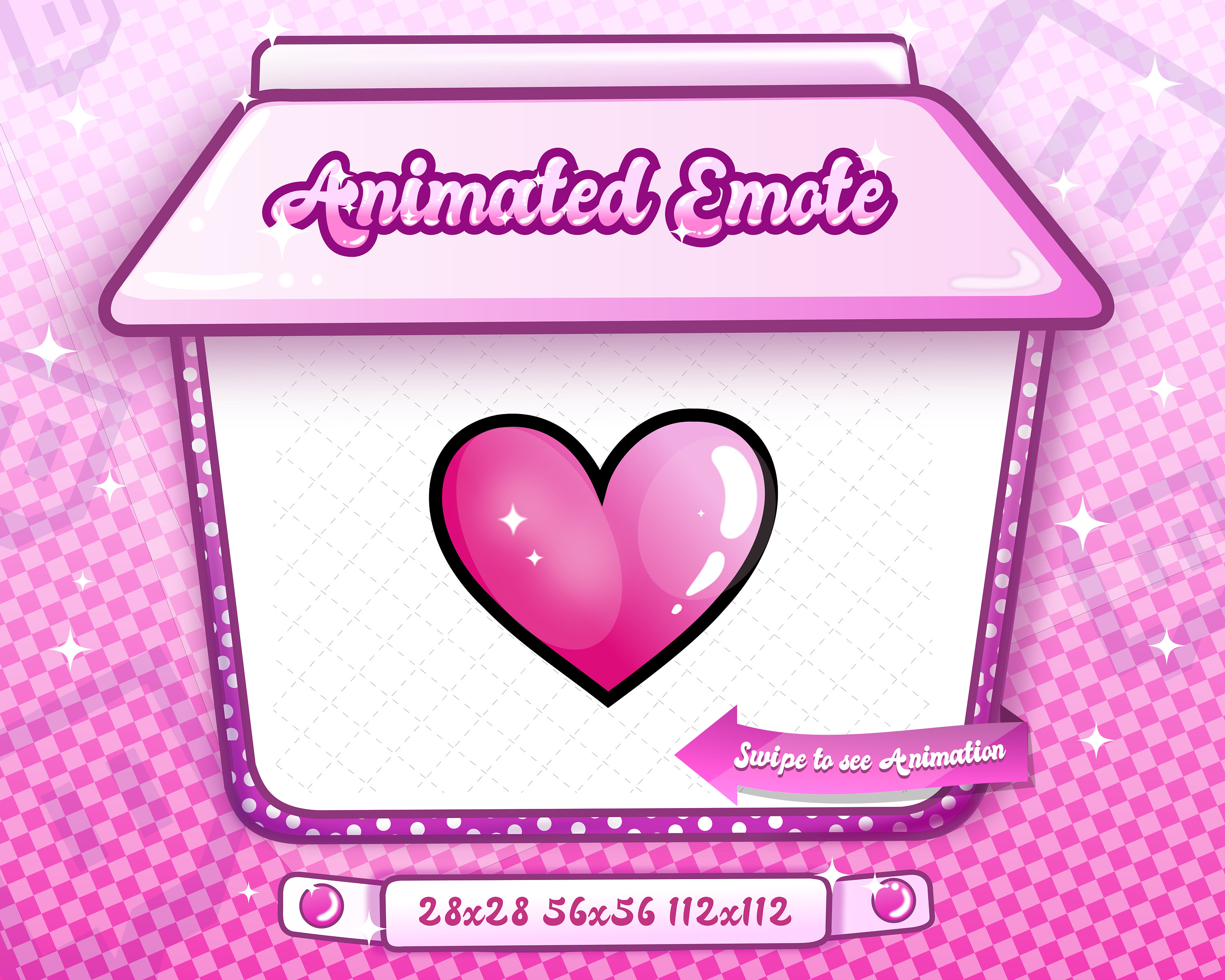 Animated + Static Pink Heart Emote for Twitch/Discord (GIF)