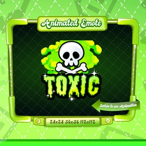 EMOTE ANIMATA + STATICA / Tossica, Emote tossica animata, Emote verde tossica V3, Emote tossica, Emote tossica per Discord e Streamer Twitch