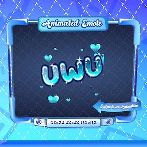 ANIMATED + STATIC EMOTE | uwu, Animated uwu Emote, Blue uwu Sparkle Emote, Text Emote, uwu Emote for Discord and Twitch Streamers