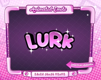 Emote de acecho rosa estático y animado para Twitch y Discord / GIF/PNG
