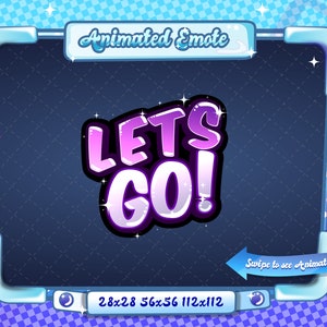ANIMATO + STATICO EMOTE / Lets Go, Animated Lets Go Emote, Lets Go Sparkle Emote versione 4, Lets Go Emote per Discord e Twitch Streamers