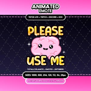 ANIMATED + STATIC EMOTE | Brain emote, Please use me, Animated Please use me Emote, Please use me Emote, please use me brain Emote