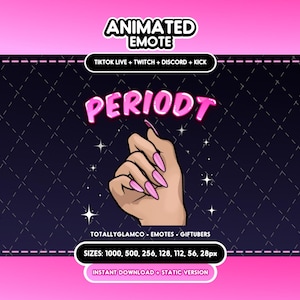 Animated + Static Periodt Emote | Twitch, Discord, TikTok image 1