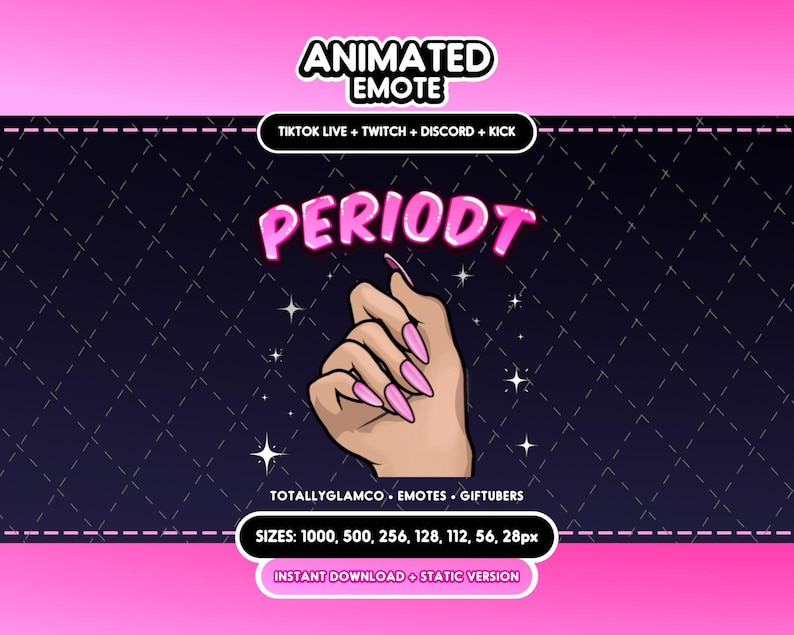 Animated + Static Periodt Emote | Twitch, Discord, TikTok image 1