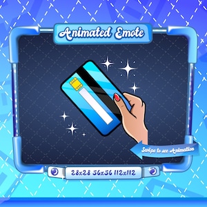 EMOTE ANIMADO + ESTÁTICO | Cartão de crédito, Emote de cartão de crédito animado, Emote Sparkle de cartão de crédito, Emote de cartão de crédito para Twitch Streamers