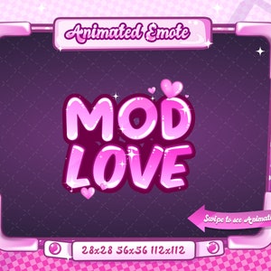 ANIMATED + STATIC EMOTE | Mod Love, Animated Mod Love Emote, Mod Love V7 Sparkle Emote, Mod Love Emote for Discord and Twitch Streamers