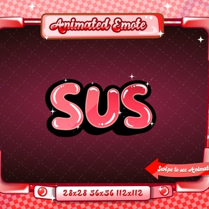 ANIMATED + STATIC EMOTE | Sus, Animated Sus Emote, Sus Sparkle Emote, Sus Emote for Discord and Twitch Streamers