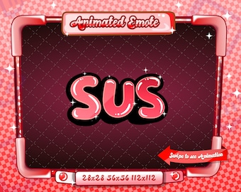 Emote Sus animado y estático / Emote brillante de streamer de Twitch/Discord / GIF/PNG