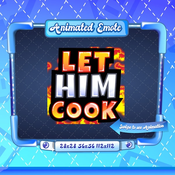 ANIMATED + STATIC EMOTE | Let Him Cook, Animated let him cook Emote, cook Emote, let him cook Emote, let him cook Emote for Twitch Streamers