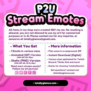 Animiertes + Statisches Jubel Emote | Wein Twittch Stream Emote | Sofort Download Bild 2