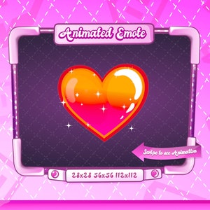 EMOTE ANIMATA + STATICA / Cuore che cambia colore, Emote cuore, Emote cuore amore, Emote, Emote cuore, emote, Emote cuore per Discord e Twitch