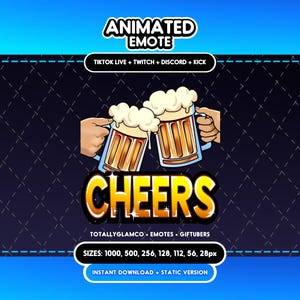 Animerad + Statisk Skål Öl-Emoji | Twitch, Discord, TikTok | Digital nedladdning