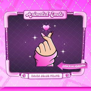 ANIMIERTE + STATISCHE EMOTE | Finger Herz, animiertes koreanisches Fingerherz Emote, Fingerherz, animiertes Fingerherz Emote für Twitch Streamers