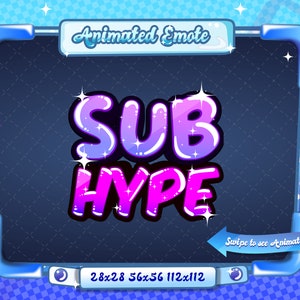 ANIMATED + STATIC EMOTE | Sub Hype, Animated Sub Hype Emote, Sub Hype Sparkle Emote, Sub Hype Emote for Discord and Twitch Streamers