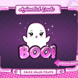 ANIMATED + STATIC EMOTE | Boo ghost emotes, Animated ghost emote, halloween Emotes, boo emote, Emotes for Discord and Twitch Streamers