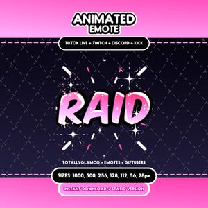 Animiertes + Statisches Raid Emote für Twitch, Discord, TikTok | Funkelnder Überfall | Digitaler Download