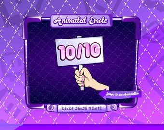 ANIMATED + STATIC EMOTE | 10/10, 1010 emote, Animated 10/10 Emote, Emote, Text Emote, 1010 Emote for Discord and Twitch Streamers