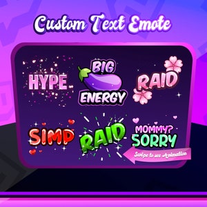 CUSTOM LISTING |  Custom Text Emote, Animated Text Emote, Animated Emote for Discord and Twitch