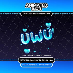 ANIMATED + STATIC EMOTE | uwu, Animated uwu Emote, Blue uwu Sparkle Emote, Text Emote, uwu Emote for Discord and Twitch Streamers